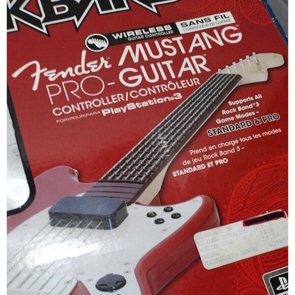Rockband 3 Fender Mustang Pro Guitar & Strap PS3 PlayStation Mad Catz NO DONGLE - Picture 3 of 12